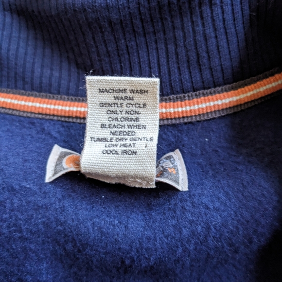 GH Bass Men's XL fleece pullover, zippered front pockets Navy - Picture 7 of 9